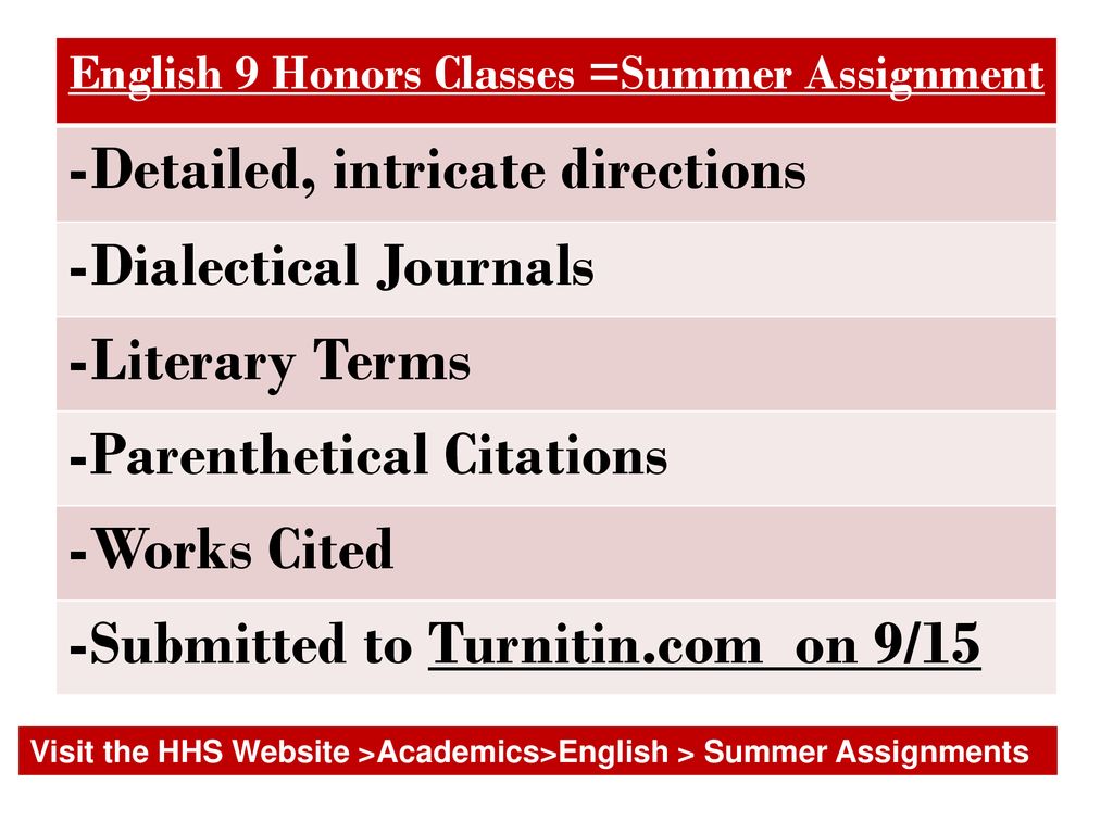 English 9 Academic or English 9 Honors? - ppt download